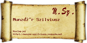 Munzár Szilviusz névjegykártya